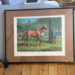 Elegant Horse Print with Brown and Green Tones